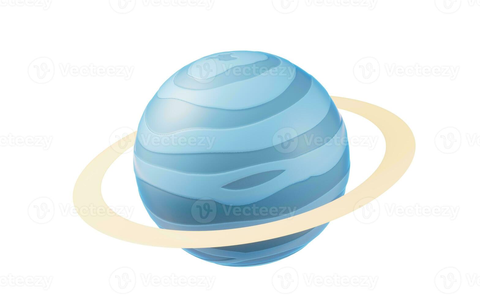 Planet with cartoon style, 3d rendering. photo