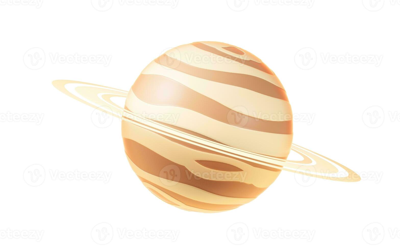 Planet with cartoon style, 3d rendering. photo