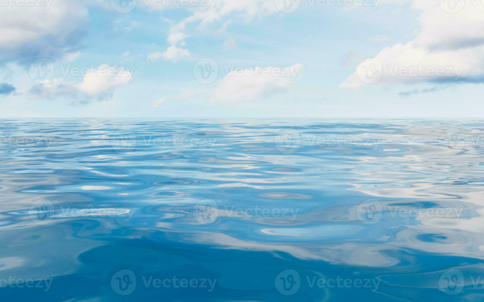 Empty water surface, 3d rendering. photo