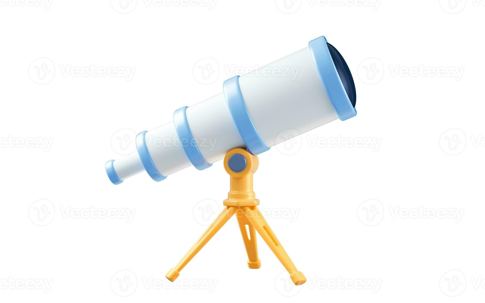 Telescope with cartoon style, 3d rendering. photo