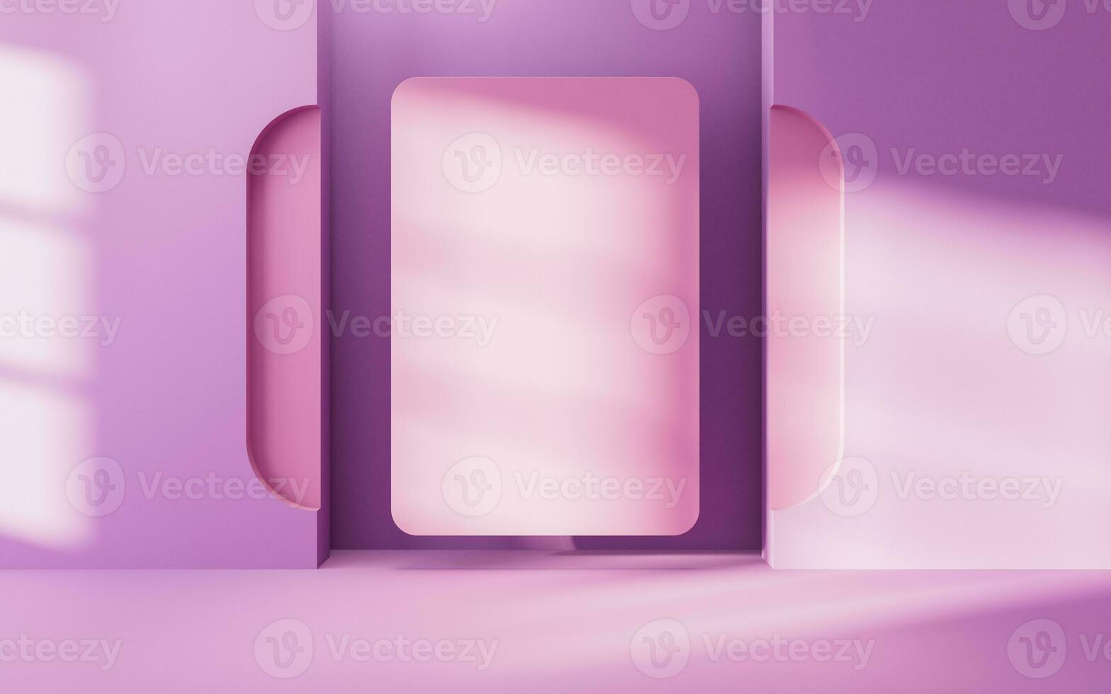 Empty room with geometry shapes, 3d rendering. photo