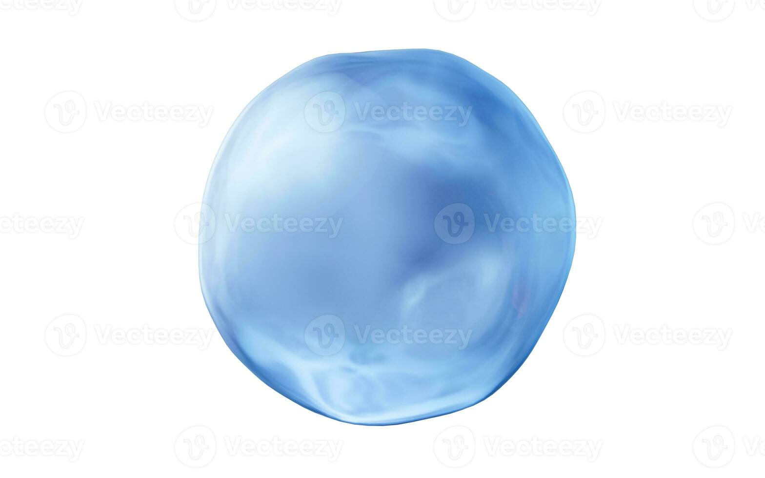 Isolated blue soft liquid bubble, 3d rendering. photo