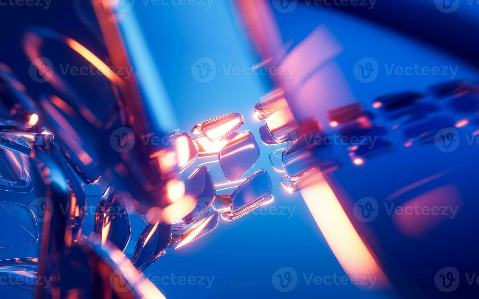 Abstract glass geometry background, 3d rendering. photo