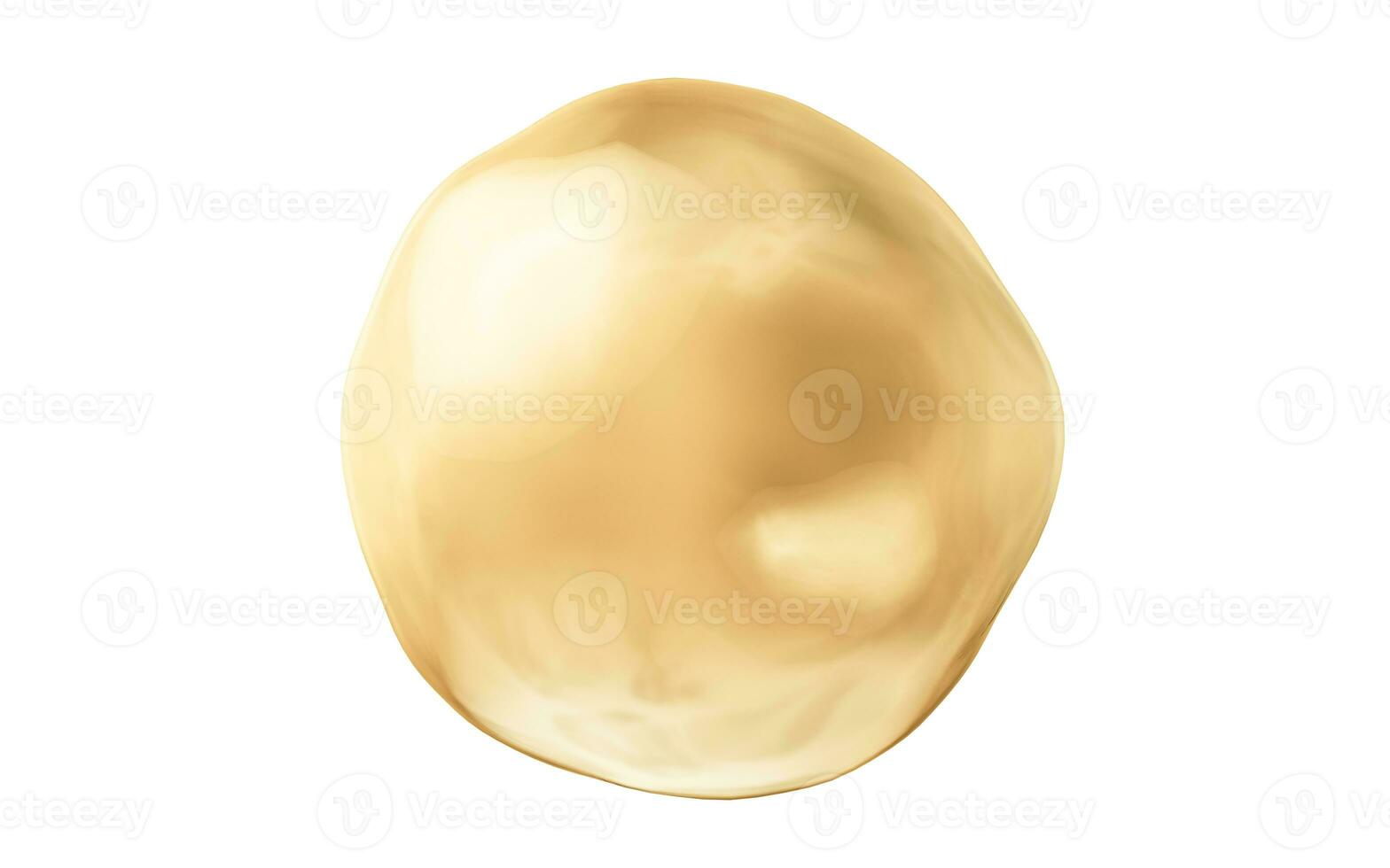 Isolated golden soft liquid bubble, 3d rendering. photo