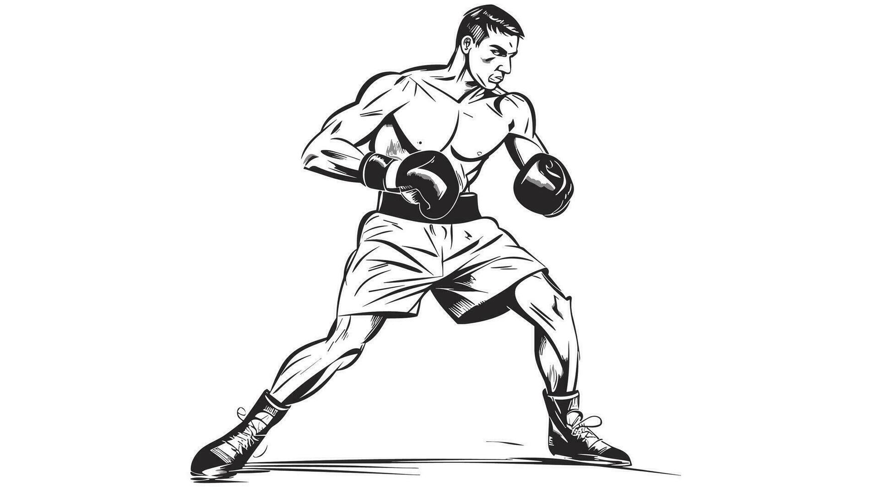 Power Unleashed Experience Our Intense Boxer Banner Showcasing Grit, Determination, and the Art of Combat in the Ring vector