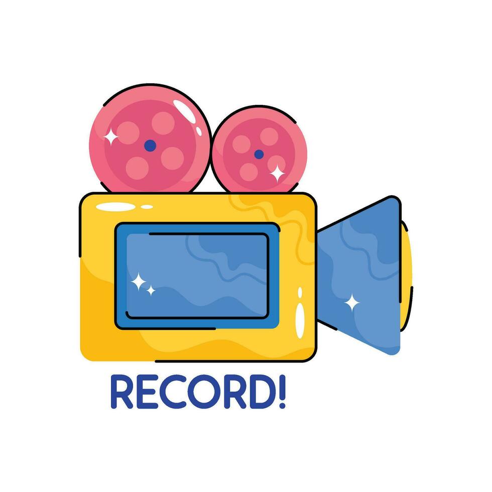 Record doodle vector colorful  Sticker. EPS 10 file