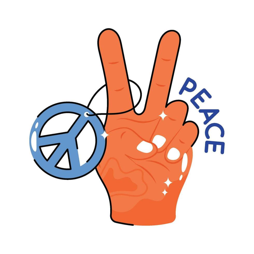 Peace doodle vector colorful  Sticker. EPS 10 file
