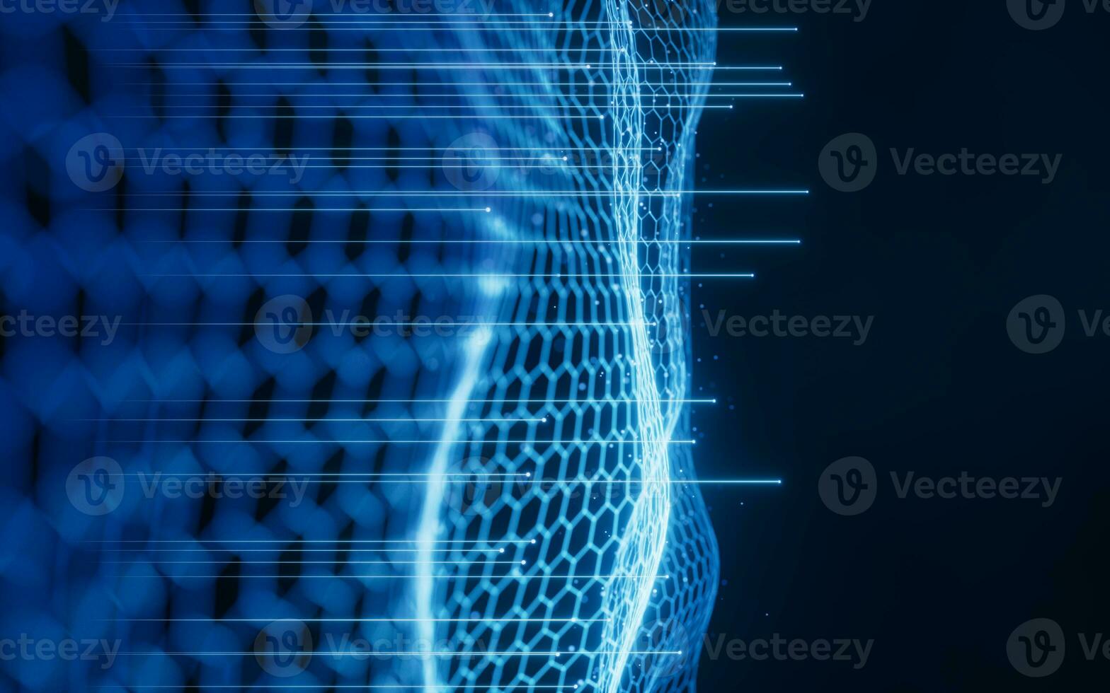 Digital hexagonal graphic background, 3d rendering. photo