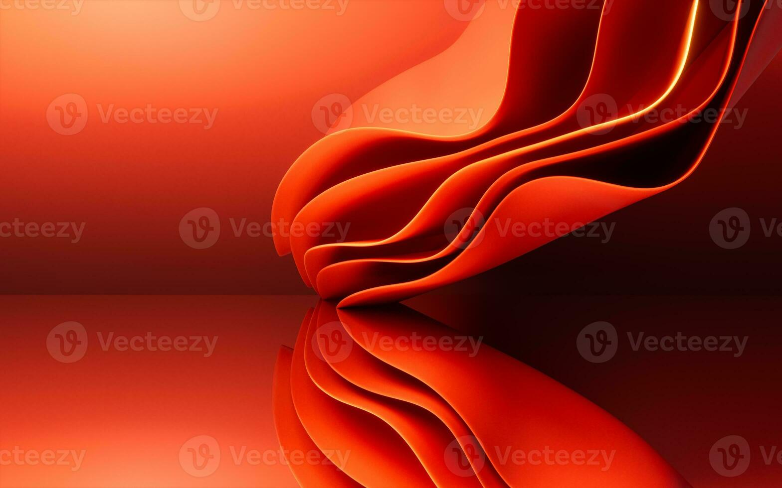 Abstract red curve geometry background, 3d rendering. photo