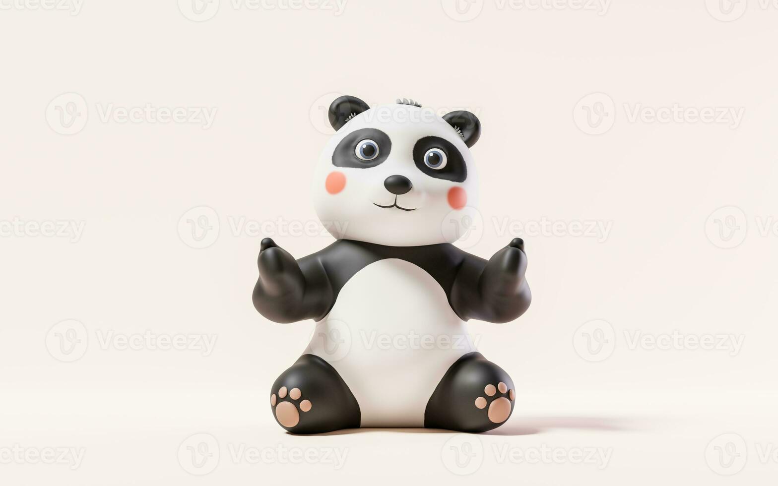 Panda with cartoon style, 3d rendering. photo