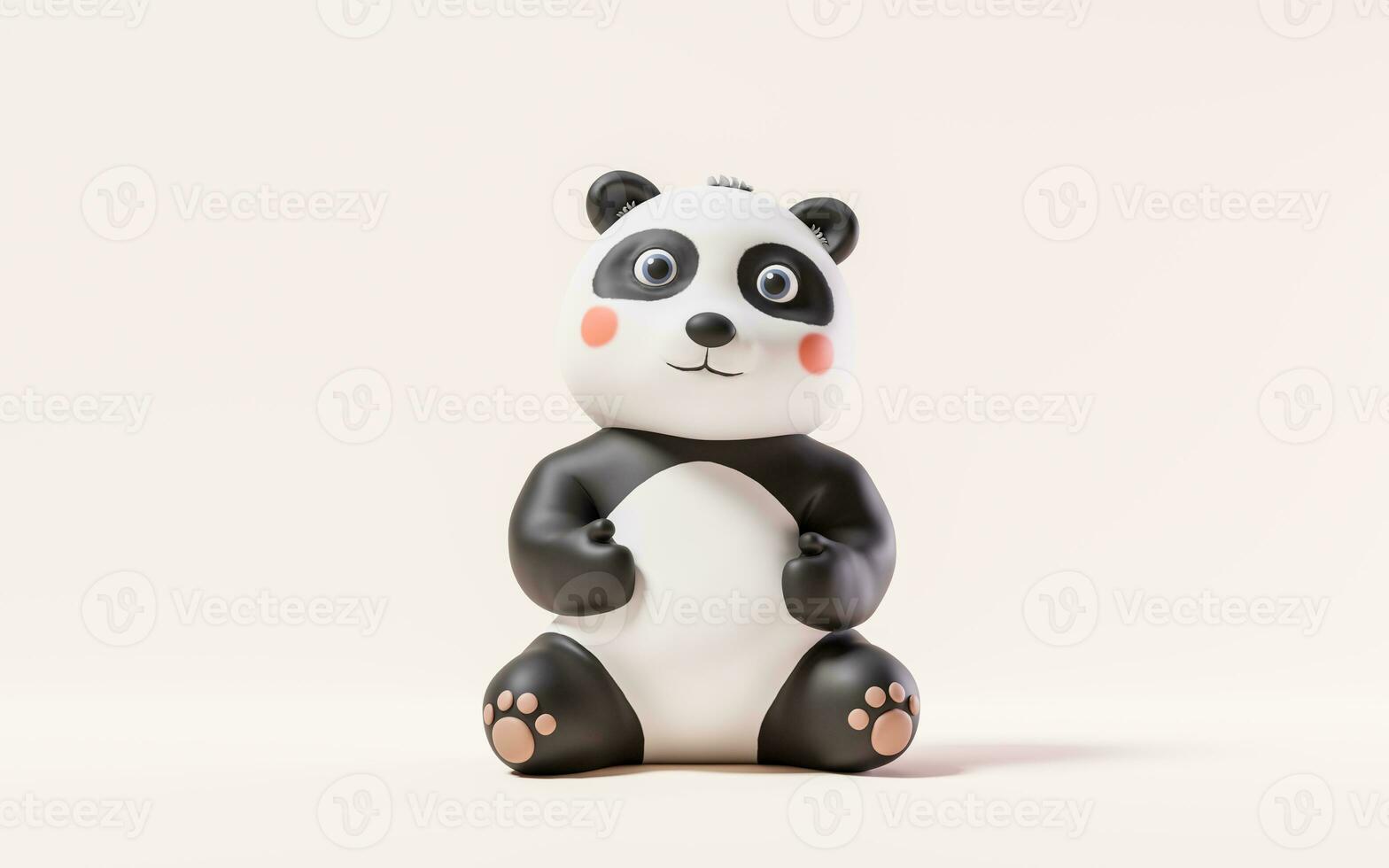 Panda with cartoon style, 3d rendering. photo