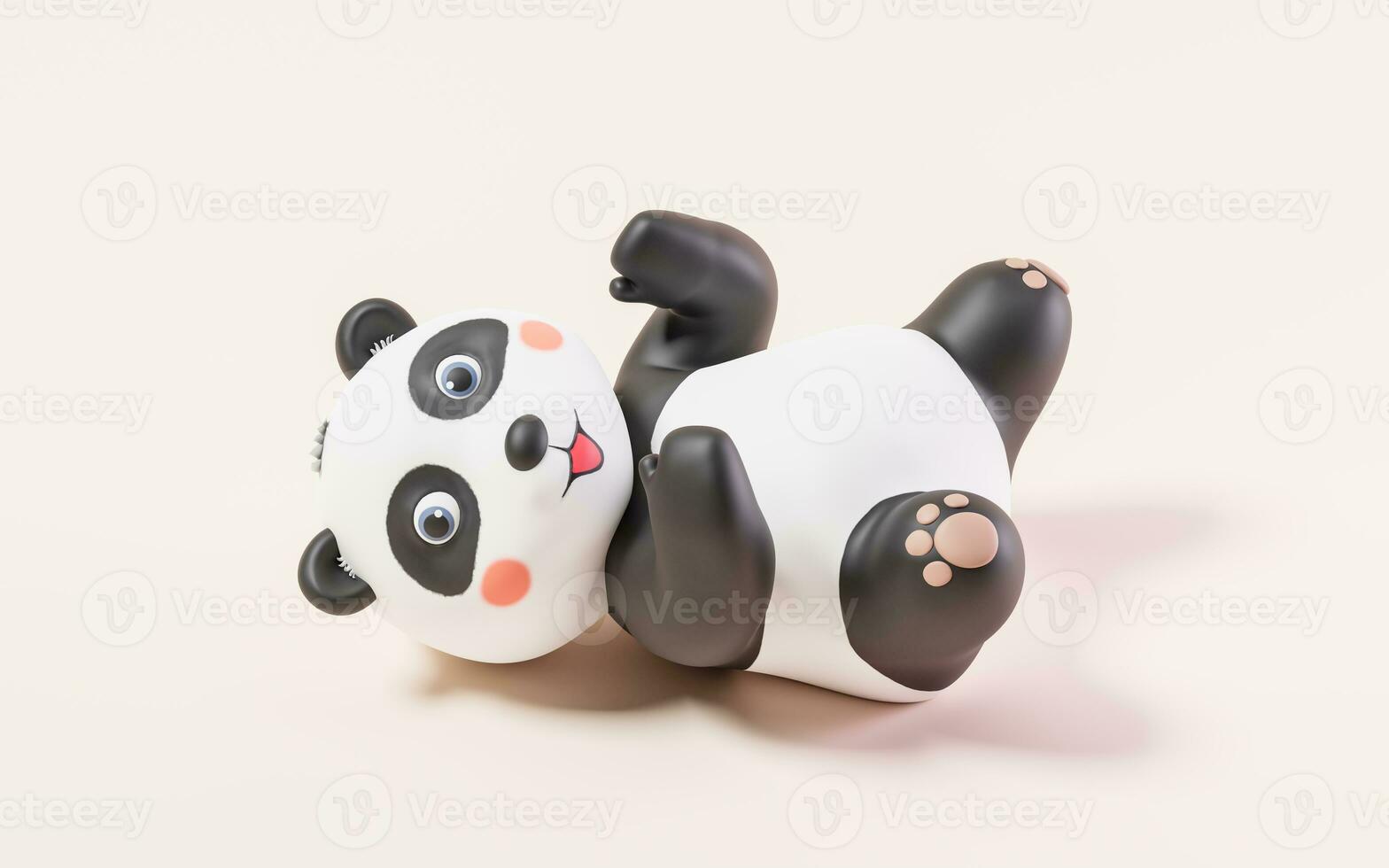 Panda with cartoon style, 3d rendering. photo