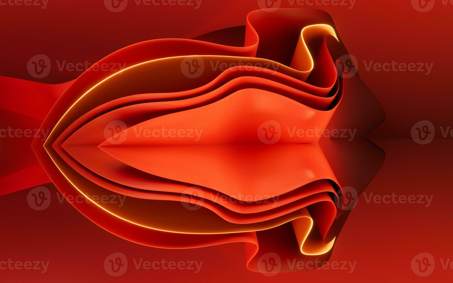 Abstract red curve geometry background, 3d rendering. photo
