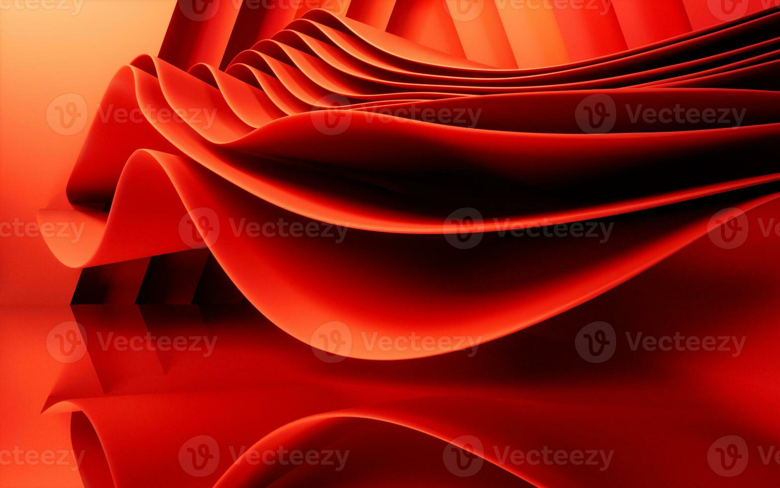 Abstract red curve stage background, 3d rendering. photo