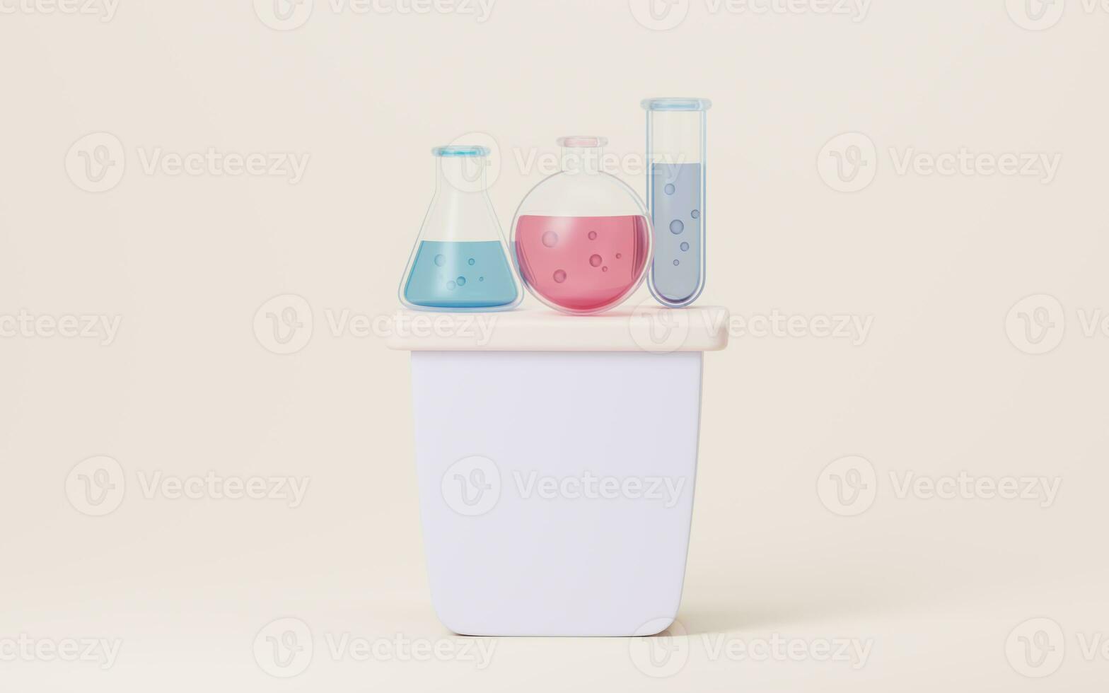 Chemical equipment and reagent, 3d rendering. photo