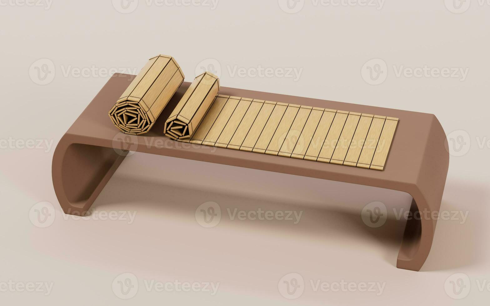 Retro Chinese acient bamboo slip, 3d rendering. photo