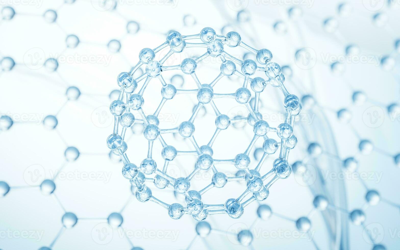 Molecule structure with sphere shape, 3d rendering. photo