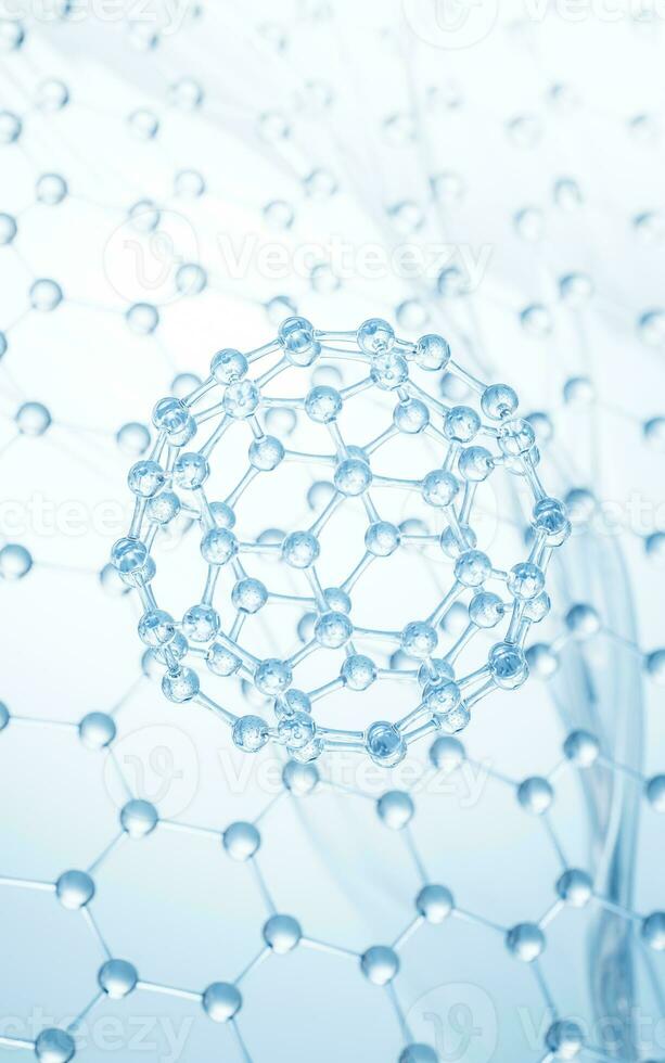 Molecule structure with sphere shape, 3d rendering. photo