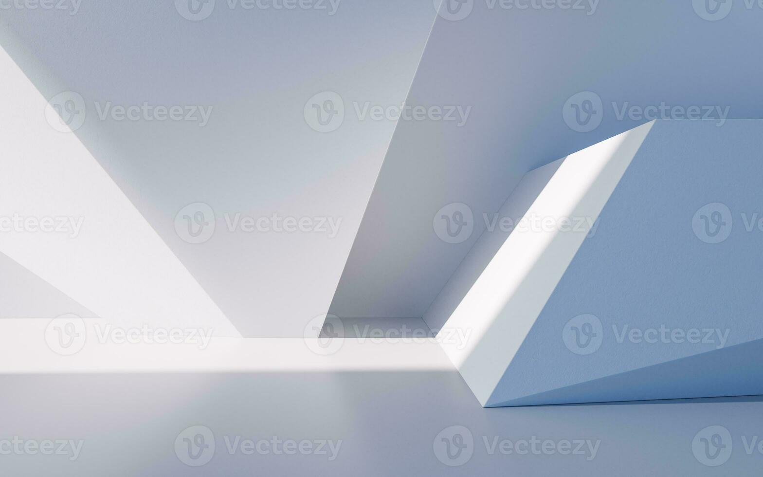 Empty building structure with geometric structure, 3d rendering. photo