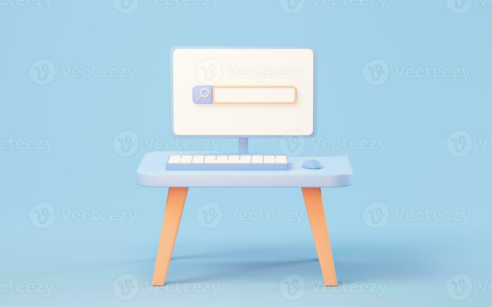 Blank search banner with cartoon style, 3d rendering. photo