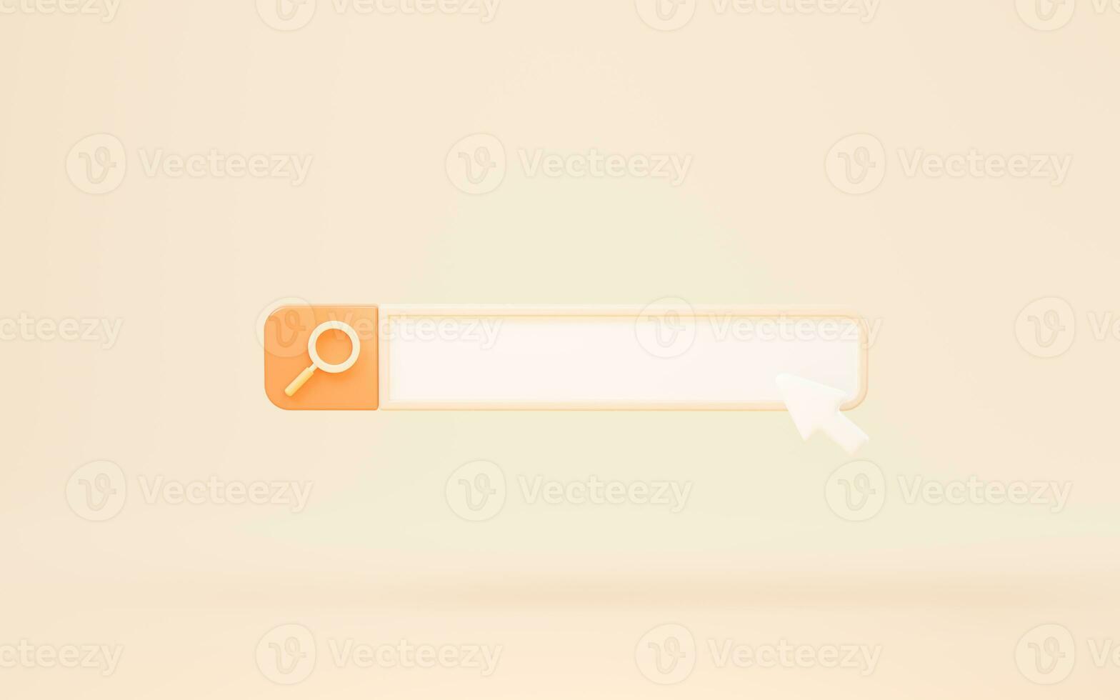 Blank search banner with cartoon style, 3d rendering. photo