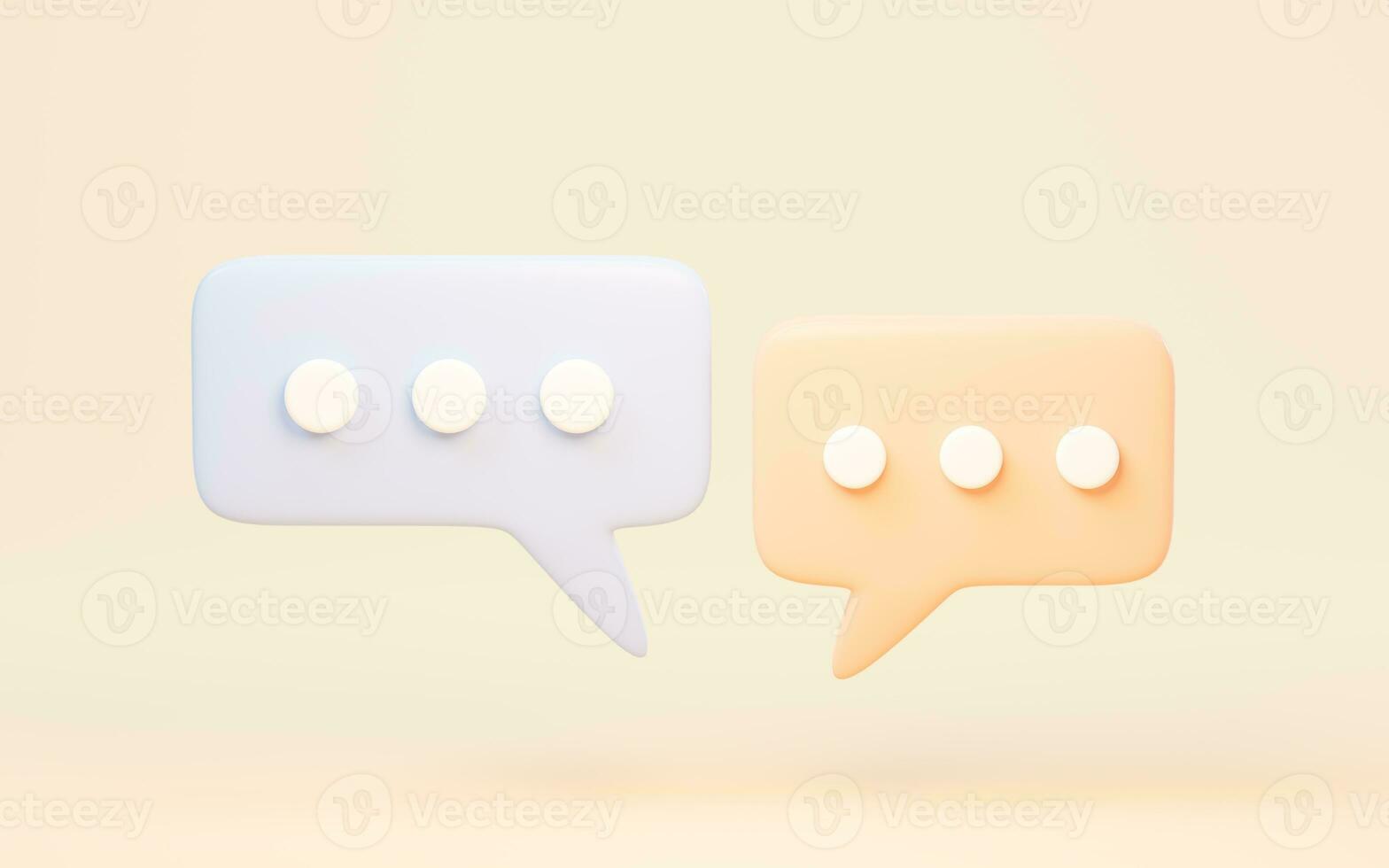 Chat bubble with cartoon style, 3d rendering. photo