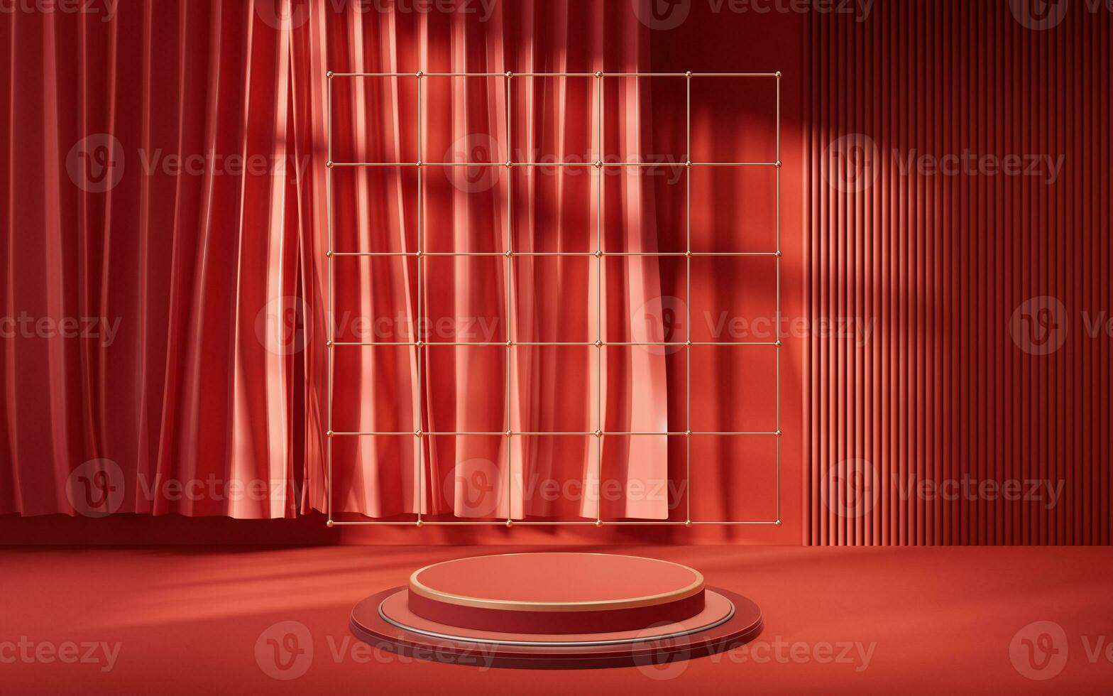Empty stage with geometry interior background, 3d rendering. photo