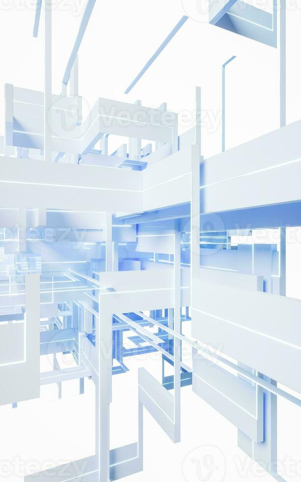 Abstract geometry line structure, 3d rendering. photo
