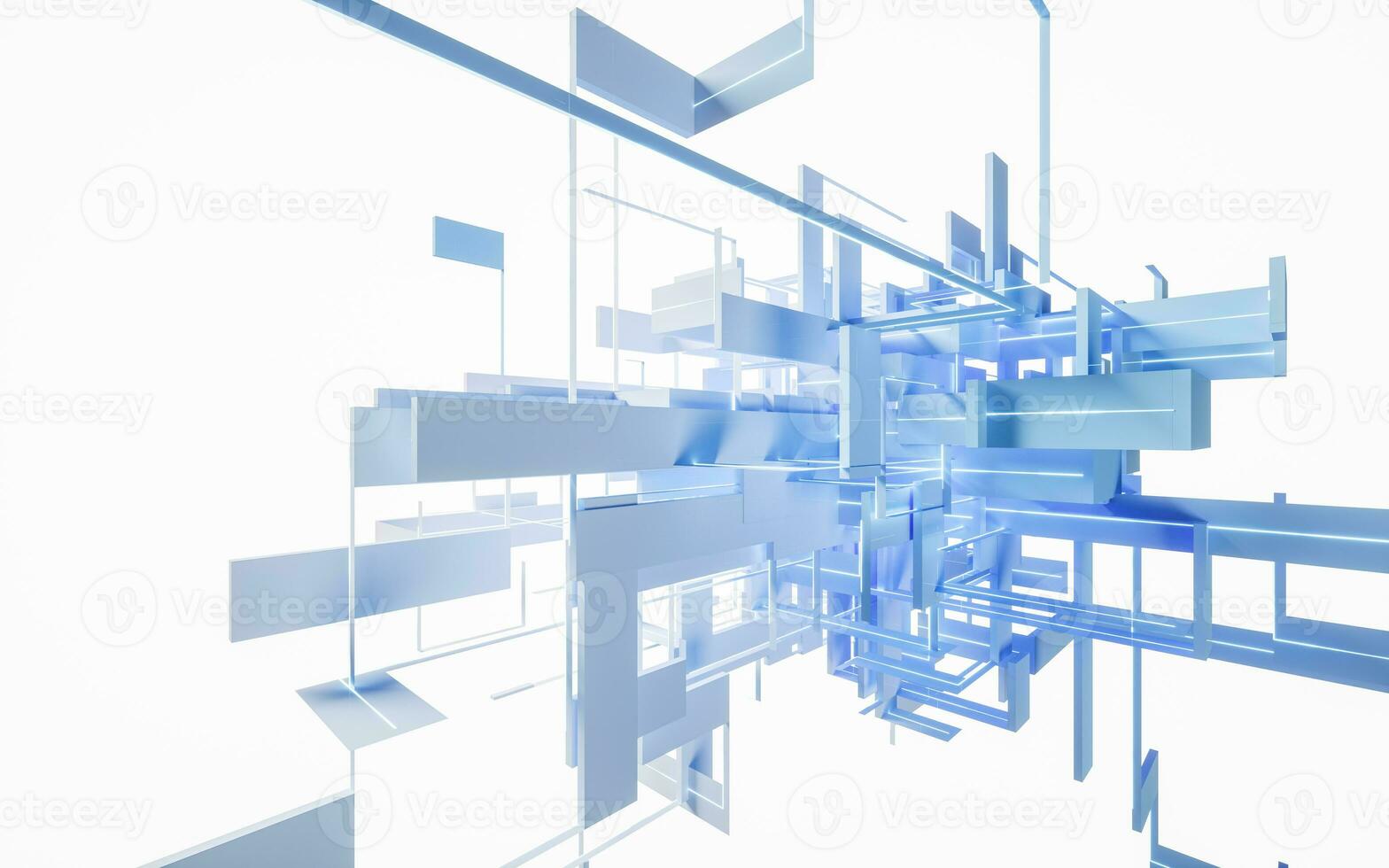 Abstract geometry line structure, 3d rendering. photo