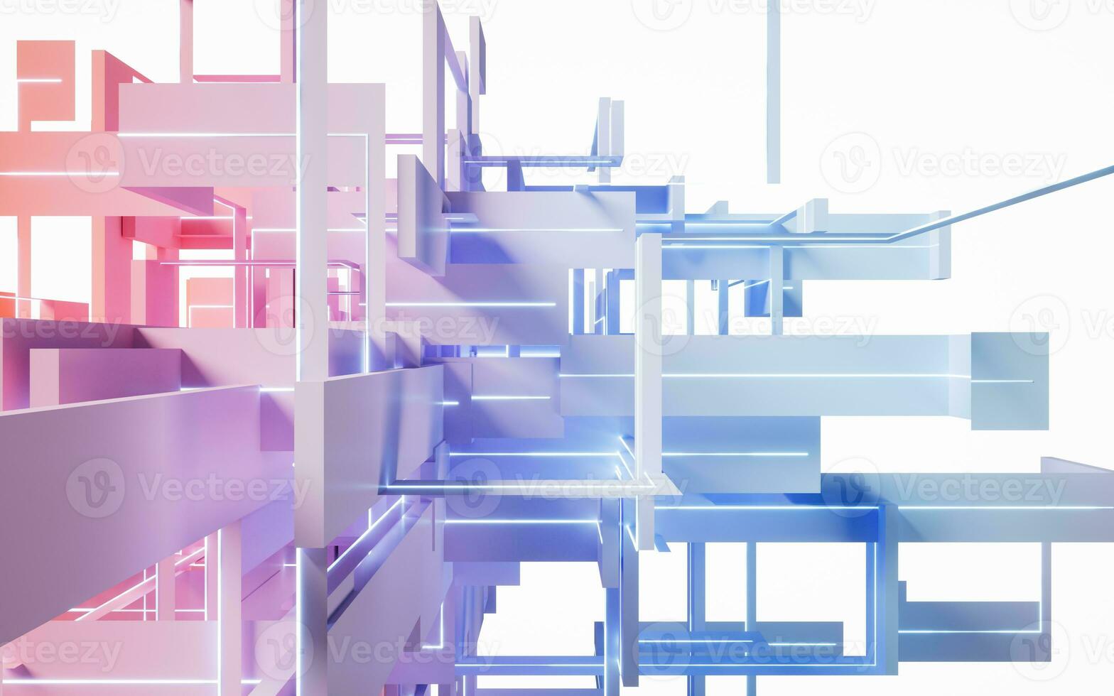 Abstract geometry line structure, 3d rendering. photo