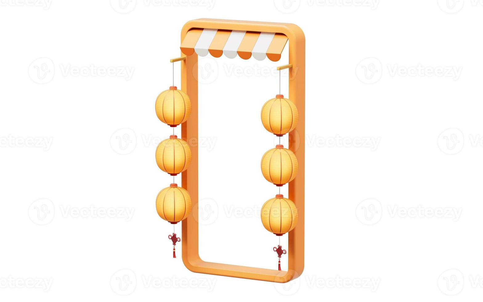 Online shop with 3d cartoon style, 3d rendering. photo
