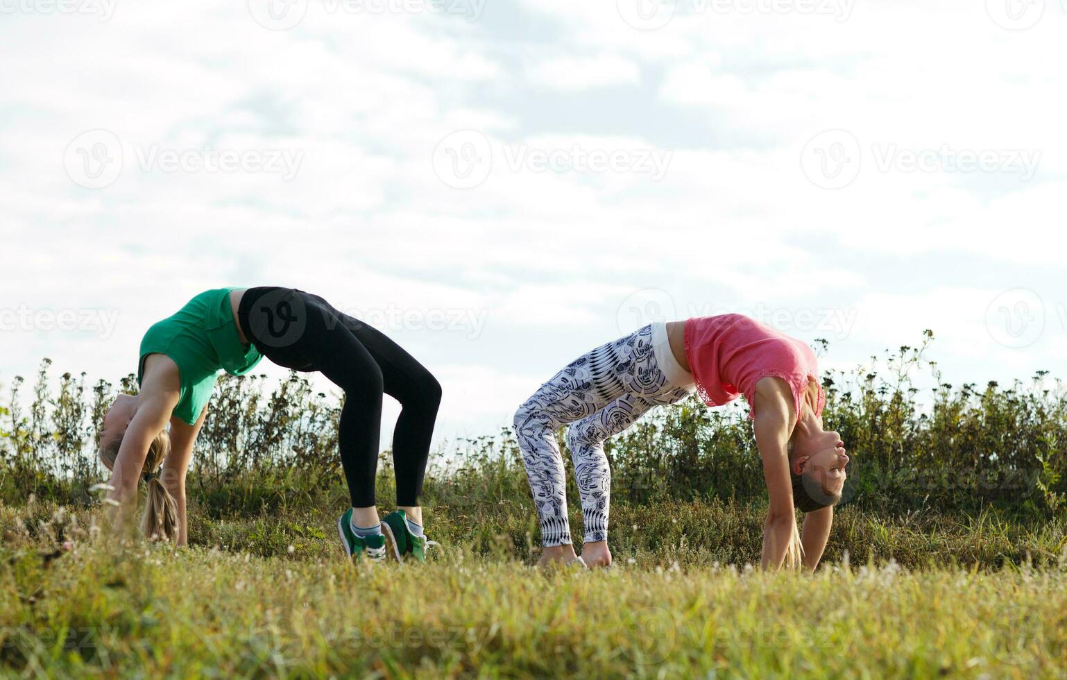 Two girls training photo