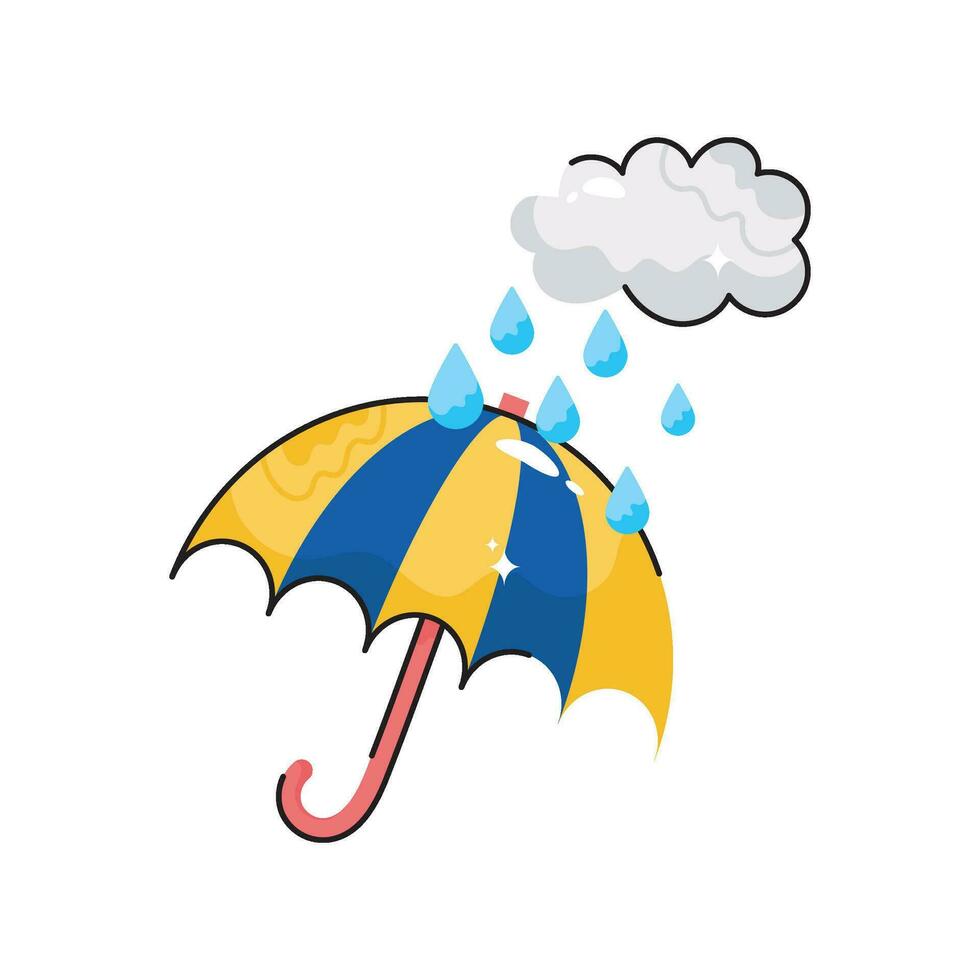 Rain doodle vector colorful Sticker. EPS 10 file