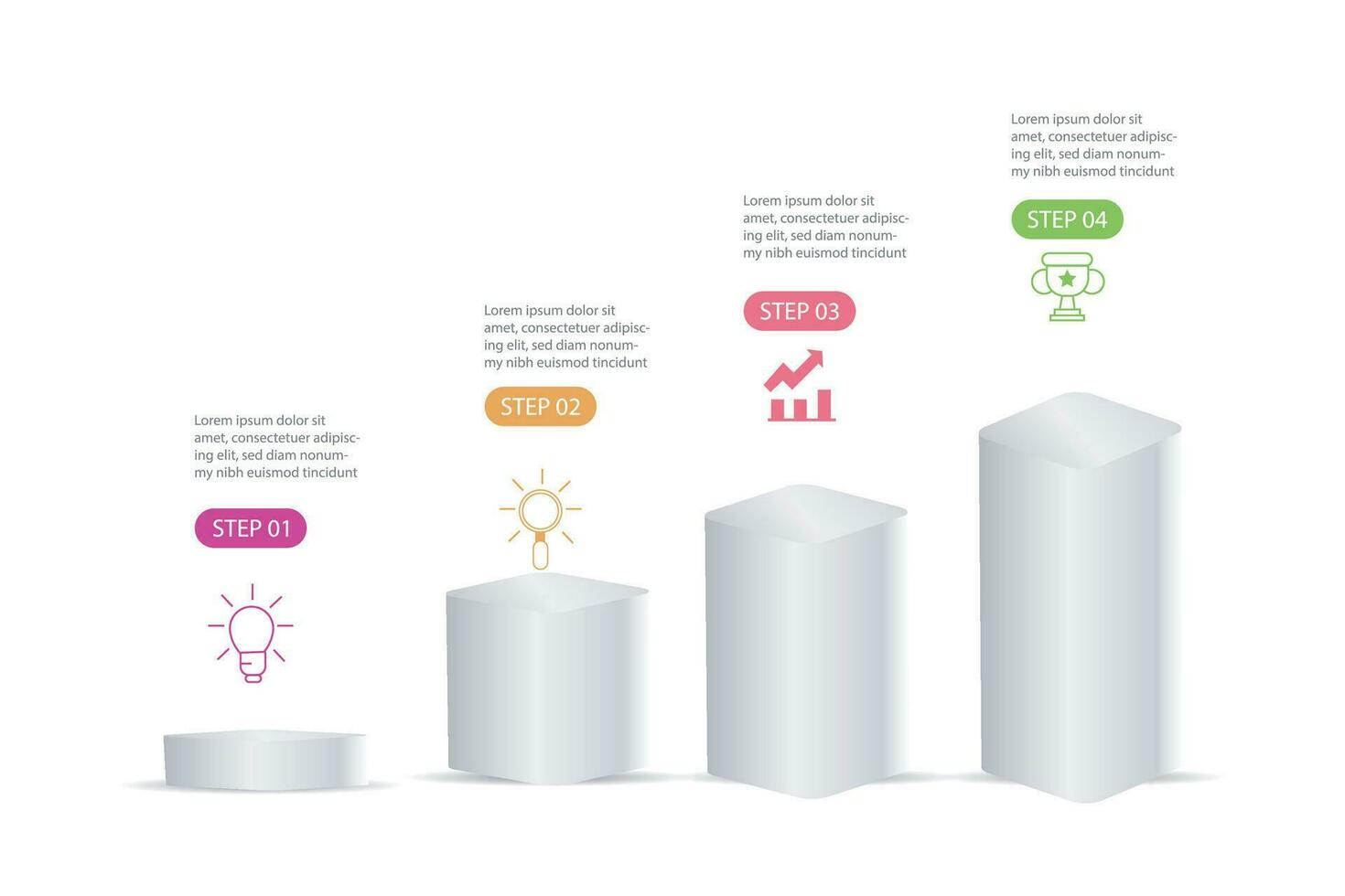 infographic template 5 step for business road to success vector illustration