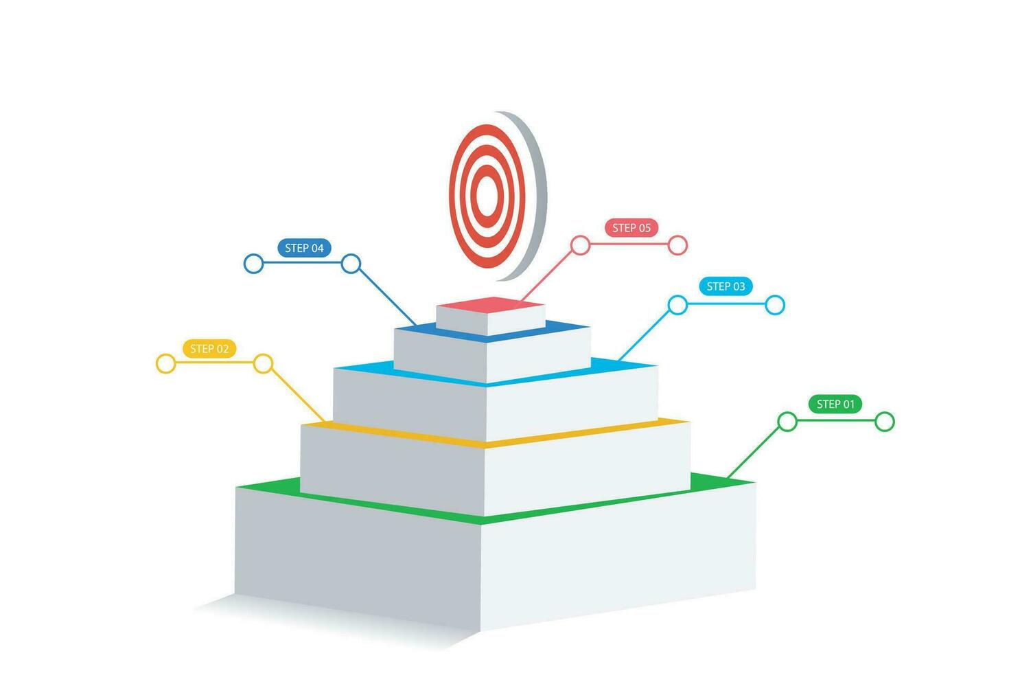 Infographic template for business. 5 Level Modern Circle Sales funnel diagram, presentation vector infographic.