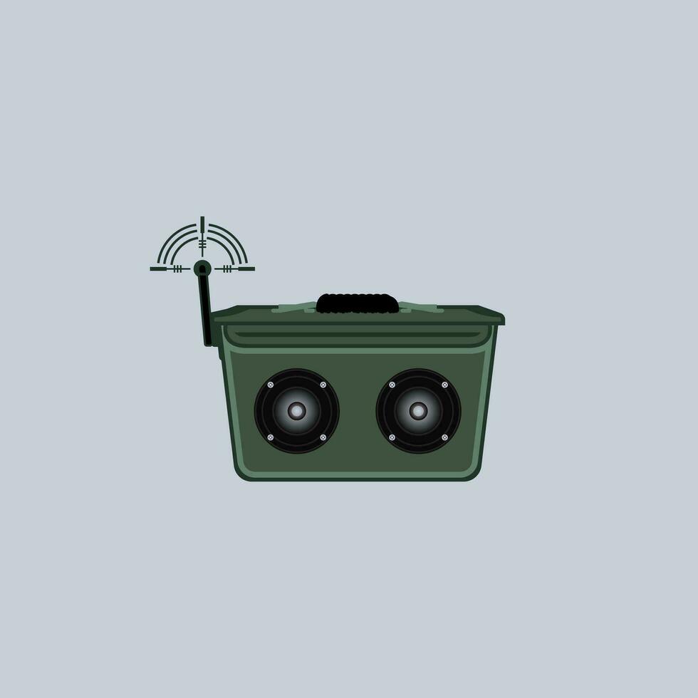 Ammunition radio icon vector, isolated on gray background. vector