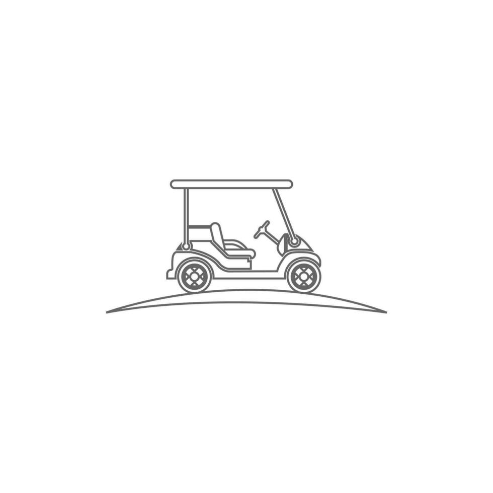 Golf cart vector icon in gray, colors. Vector flat golf cart icon symbol sign.