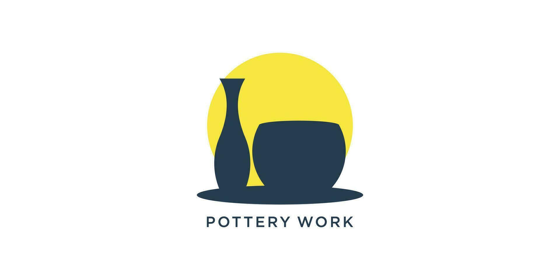 Pottery logo with creative design concept idea vector