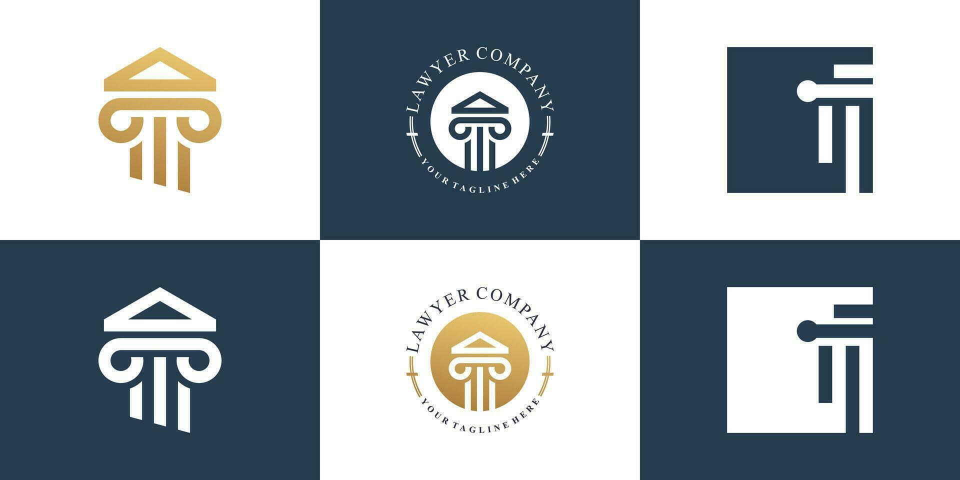 Law logo collection with creative element concept premium vector