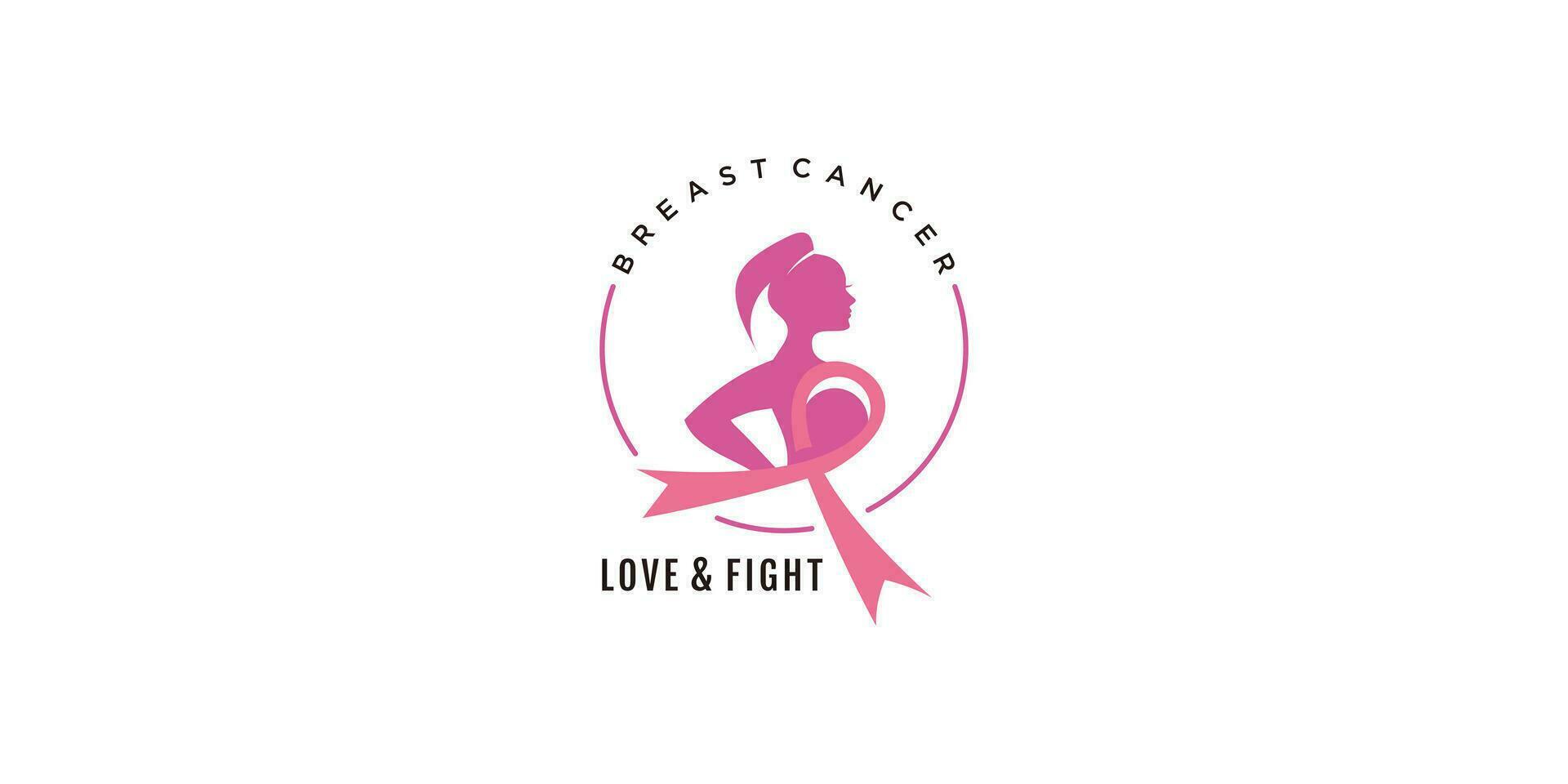 Breast cancer logo element design with creative concept vector