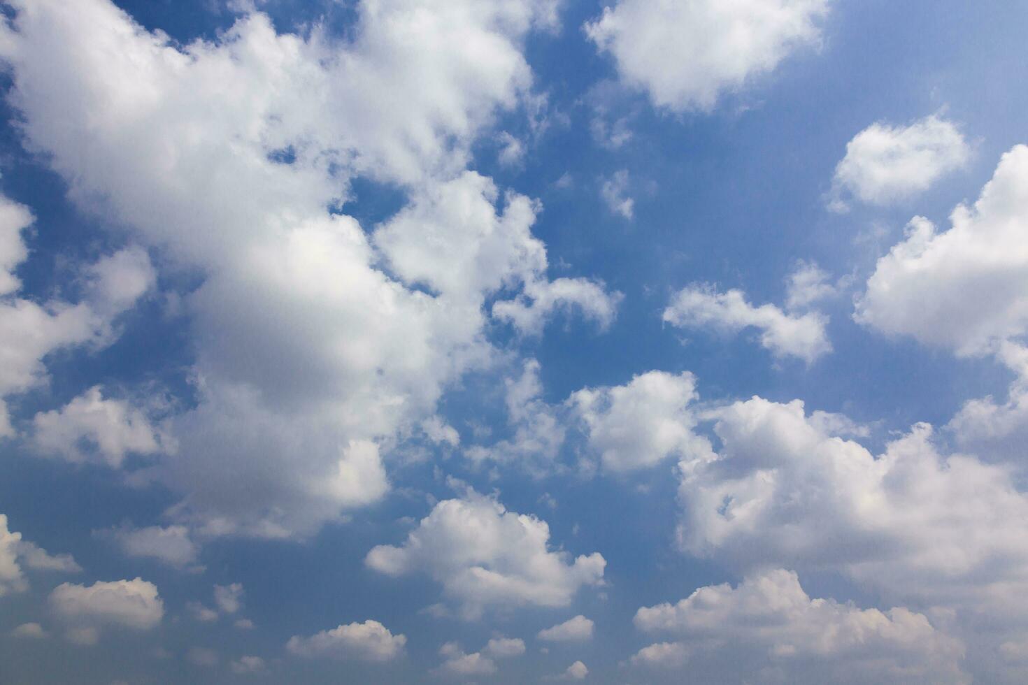 Beautiful light blue sky with cloud for background. the Cumulus cloud with the sun in midday. photo