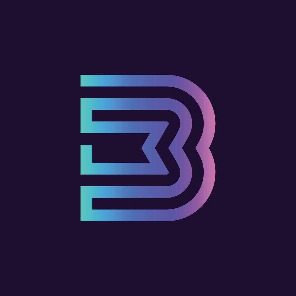 Gradient logo with the letter B of the logo vector