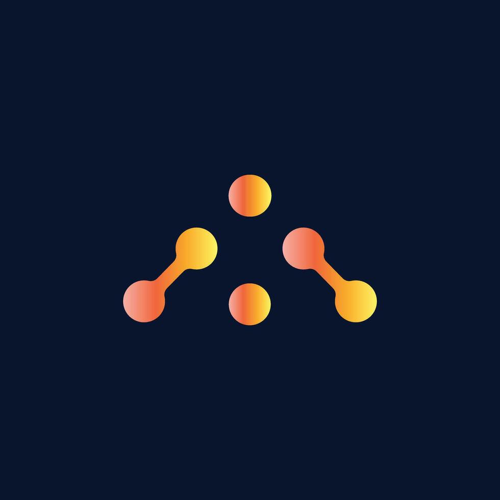 A Letter Tech Logo with orange Gradient Design A Letter Tech logo vector