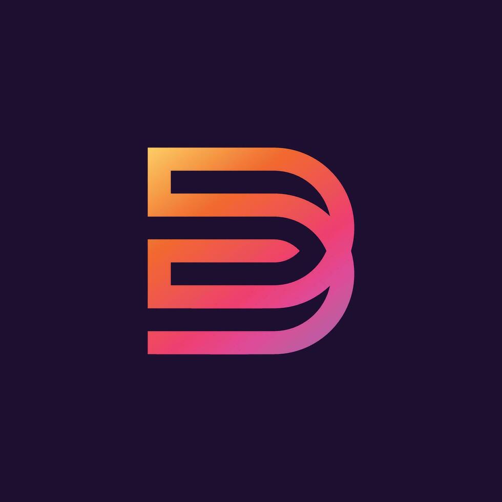 Initial letter B minimalist art logo vector