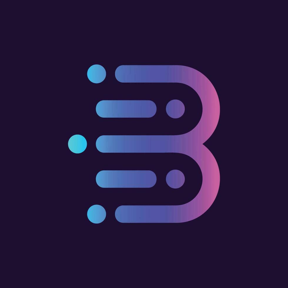 modern and colourful letter b logo inside an abstract circle vector