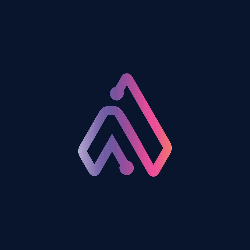 A letter logo design minimal a logo with gradient vector
