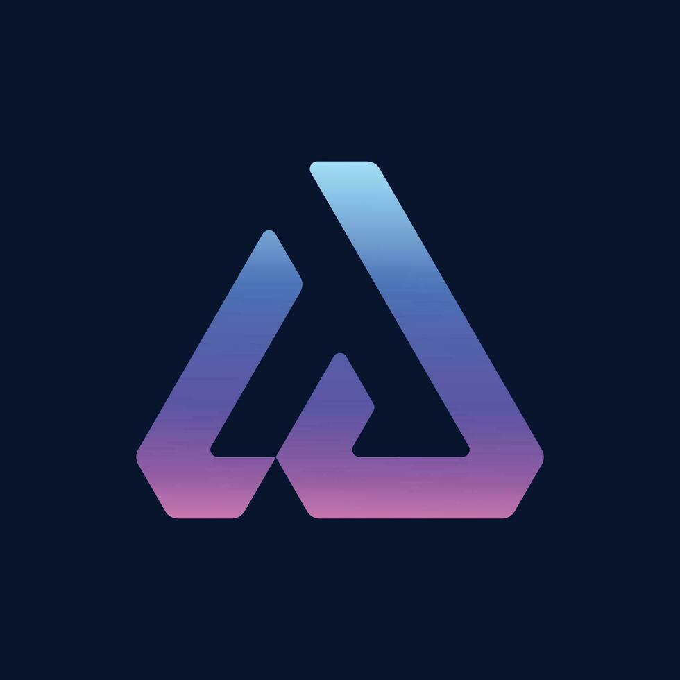 A Letter Logo with a Modern Gradient Design A letter tech logo vector