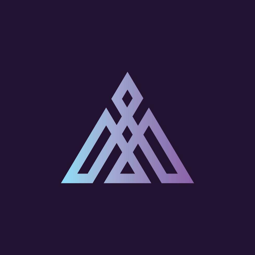 Modern letter A tech logo design vector