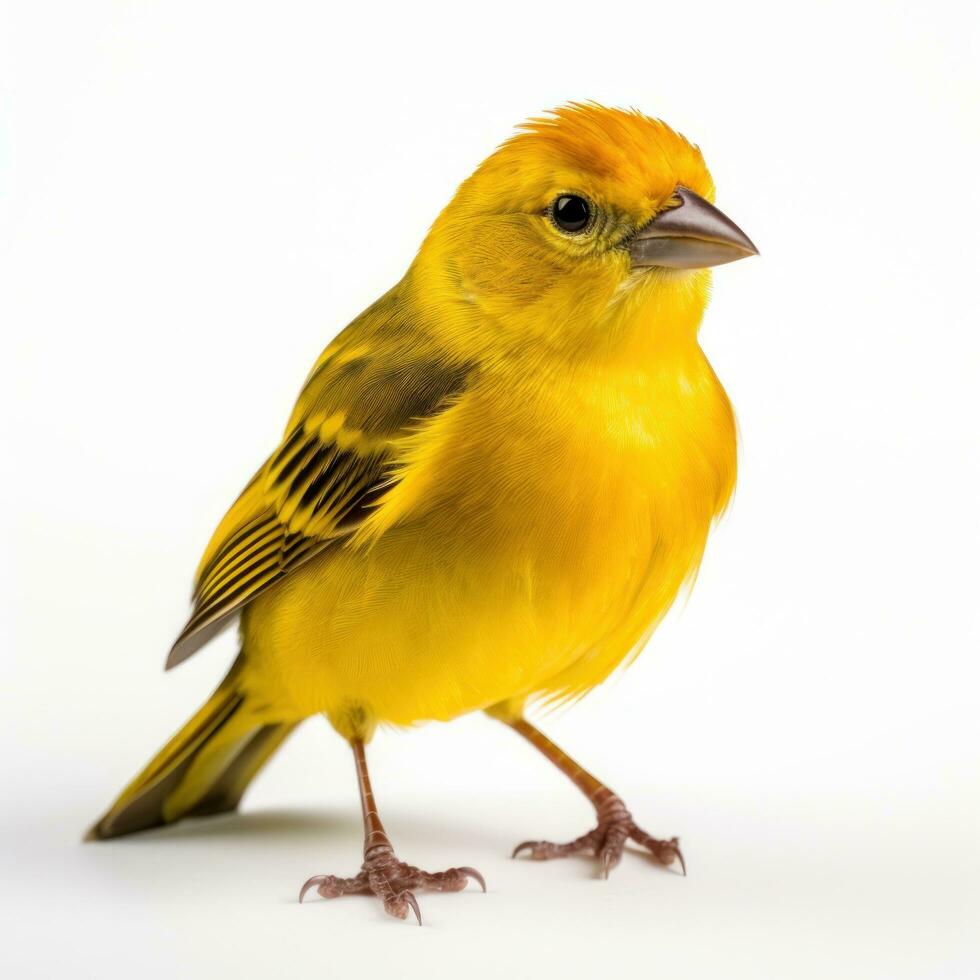 Yellow canary bird isolated photo