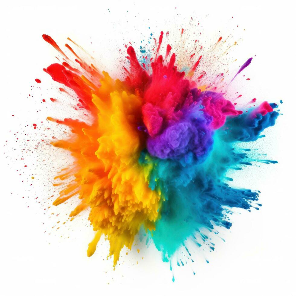 Colorful Holi paint isolated photo